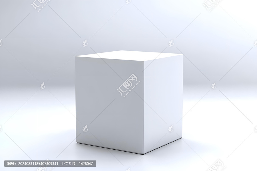 白色立方體平臺模型3D渲染