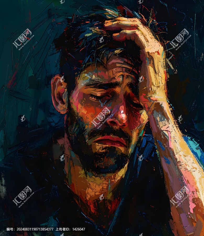 一個悲傷的男人畫像
