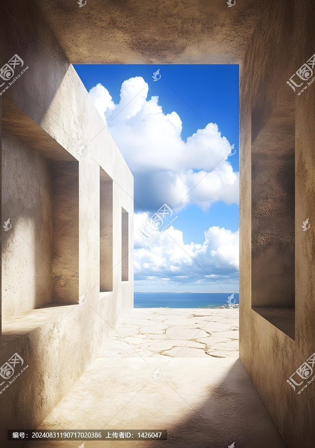 現(xiàn)代建筑外觀,海景,藍(lán)天