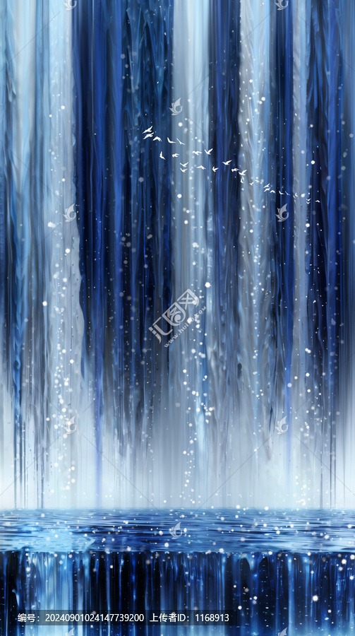 發(fā)財瀑布背景墻