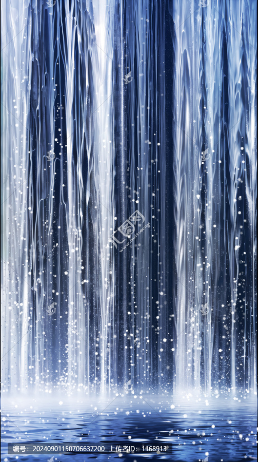 發(fā)財瀑布裝飾畫