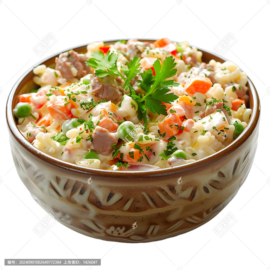 [免摳素材]一碗美味的蔬菜肉末意面沙拉