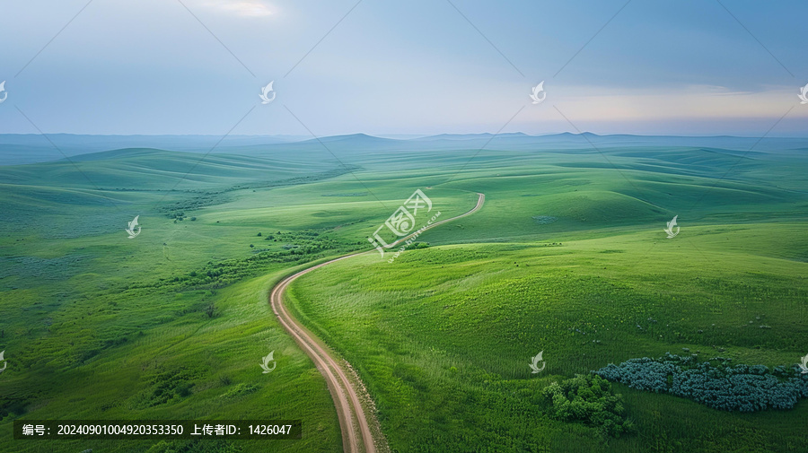 蜿蜒穿過廣闊草原的泥土路