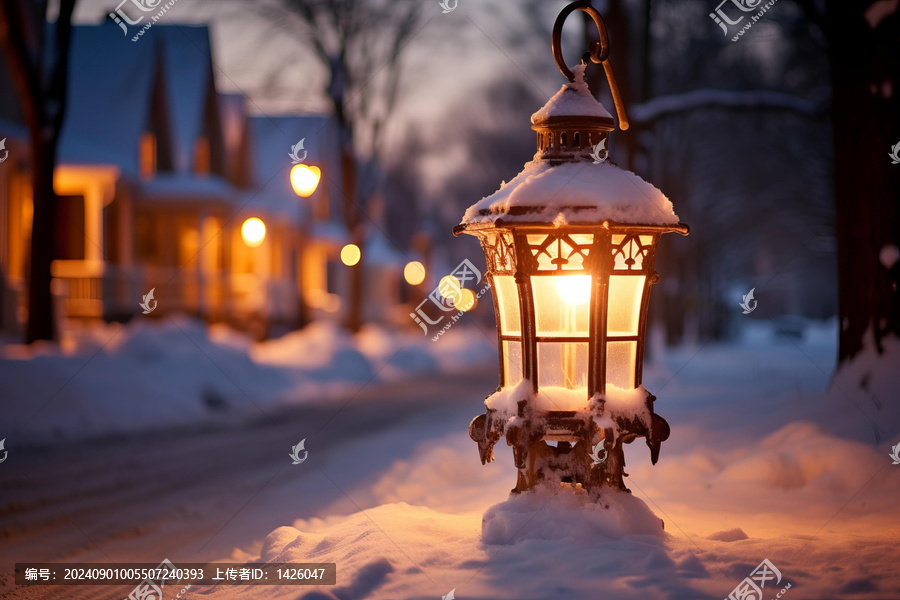 冬夜雪景圖