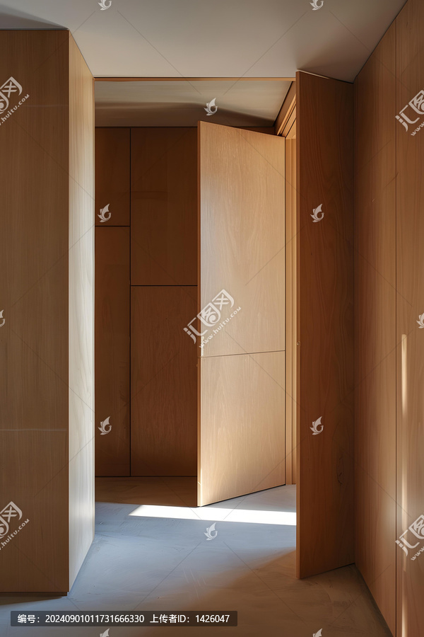 現(xiàn)代木質(zhì)室內(nèi)開放式走廊