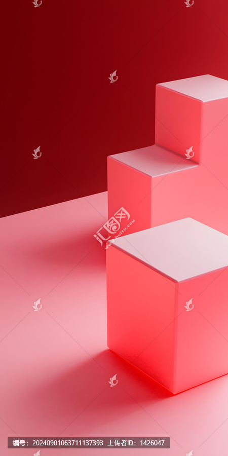 紅色粉色幾何抽象形狀極簡(jiǎn)背景