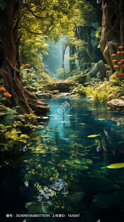 迷幻森林的發(fā)光河流