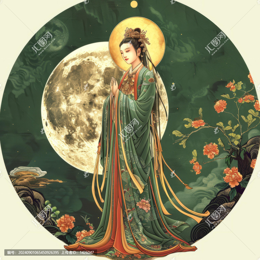 嫦娥奔月的AI圖片