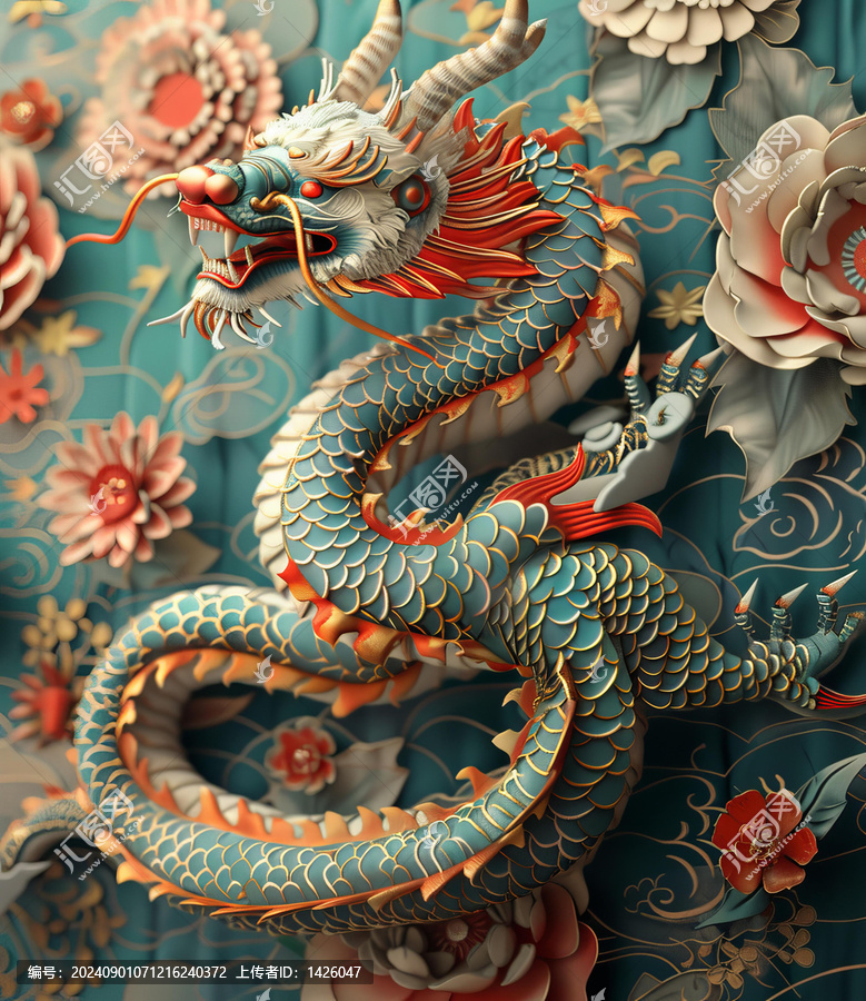 祥龍獻(xiàn)瑞的AI圖片