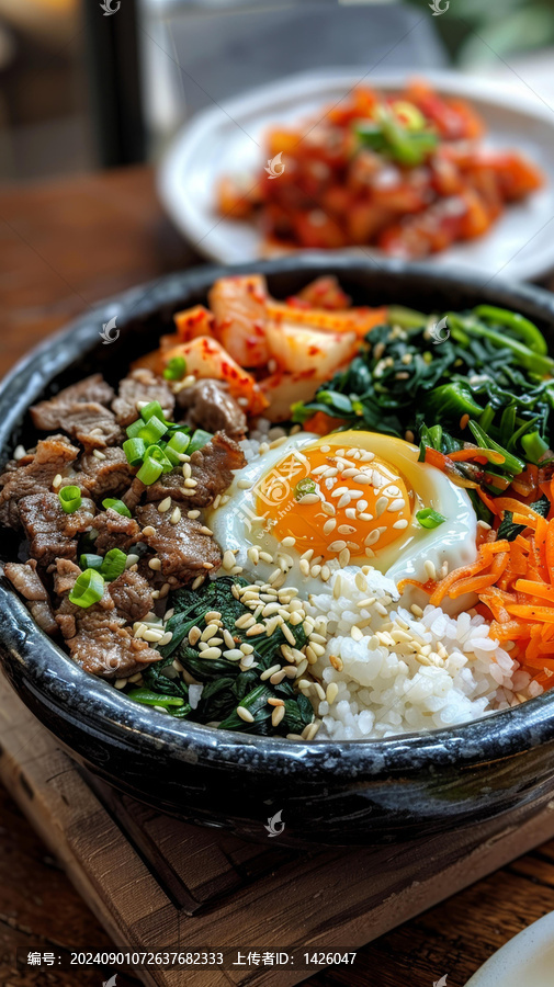 韓式拌飯的AI圖片