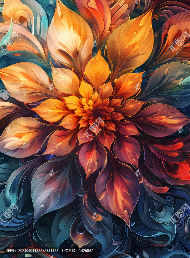 花朵的藝術(shù)插圖
