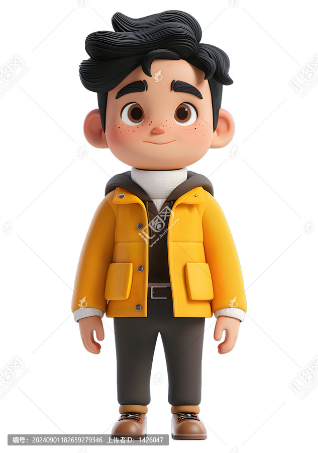 [免摳素材]可愛的3d卡通男孩形象