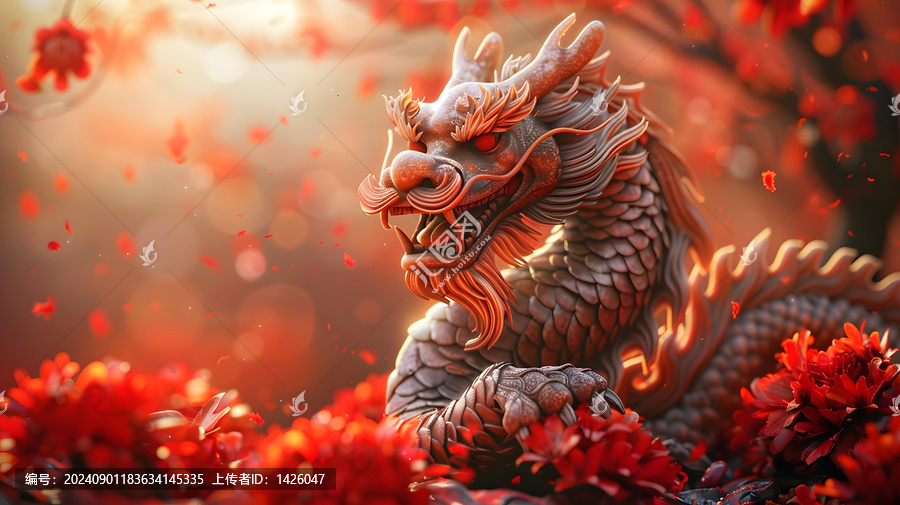 祥龍獻(xiàn)瑞的AI圖片