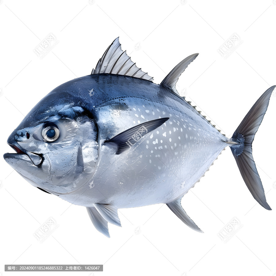 [免摳素材]藍(lán)鰭金槍魚(yú)在白色背景下