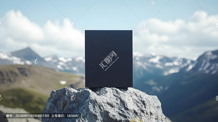 黑色方形山石背景模型