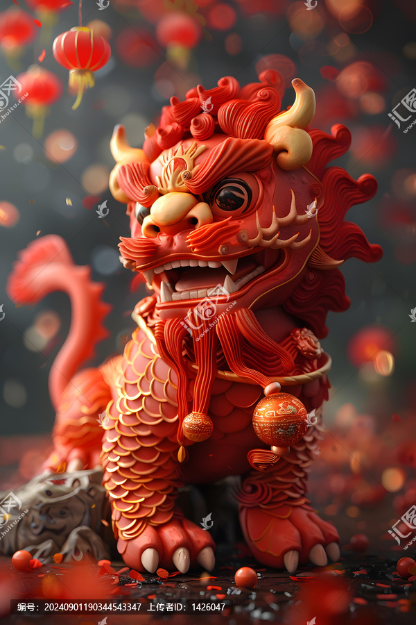 祥獅獻(xiàn)瑞的AI圖片