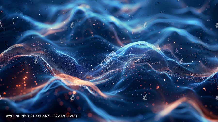 藍(lán)白粒子波浪背景
