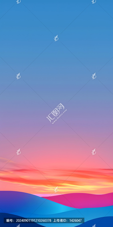 抽象簡(jiǎn)約山丘日落背景