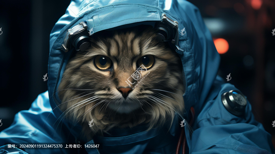 身穿宇航服的貓