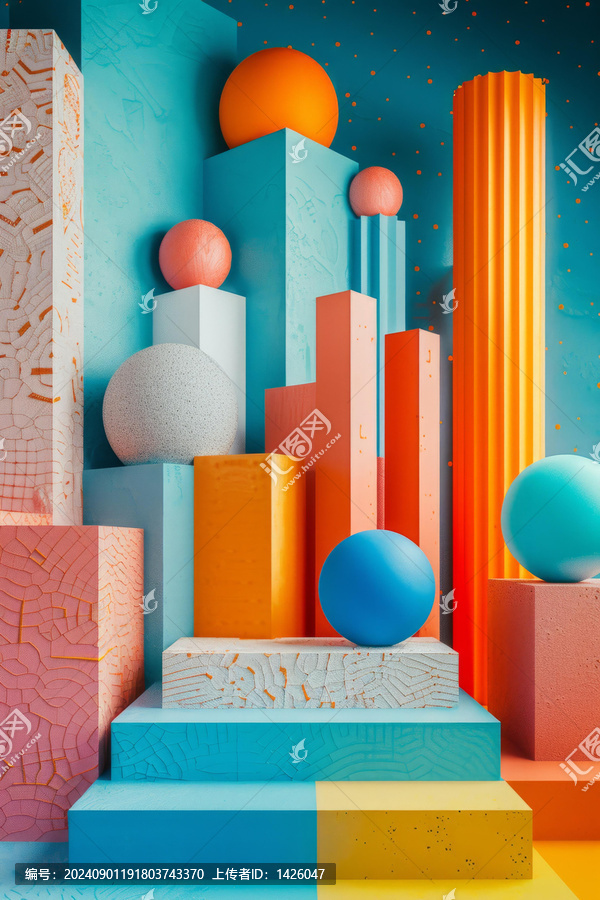 幾何形狀的渲染插圖