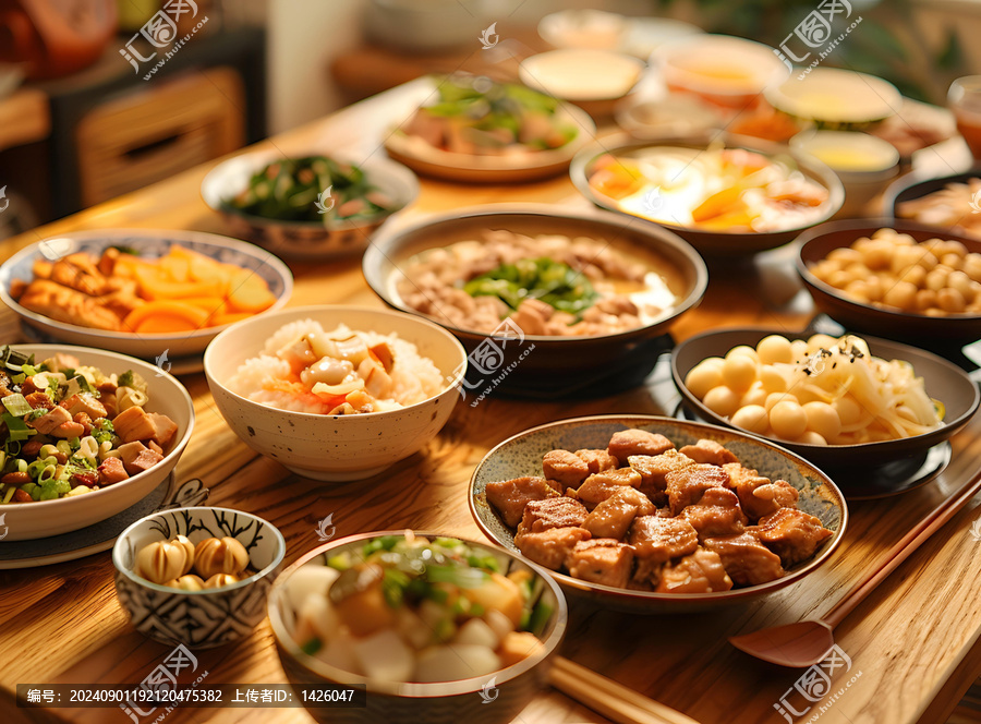 一桌豐盛的中國(guó)菜