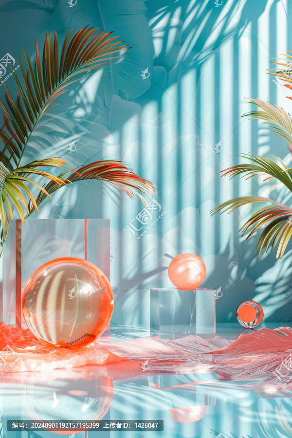 簡約夏季產(chǎn)品展示背景
