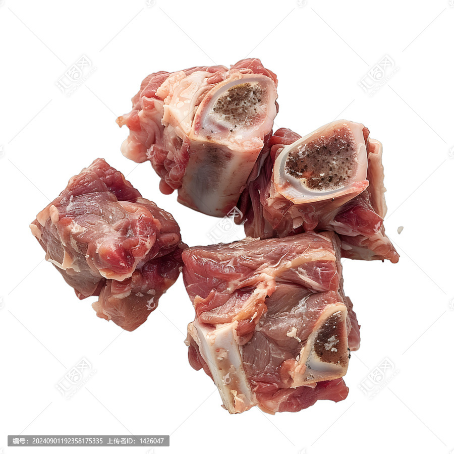 [免摳素材]白色背景上的生羊肉塊