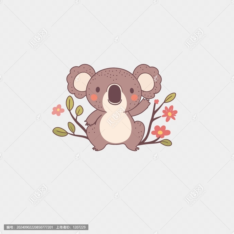 可愛(ài)考拉手繪矢量
