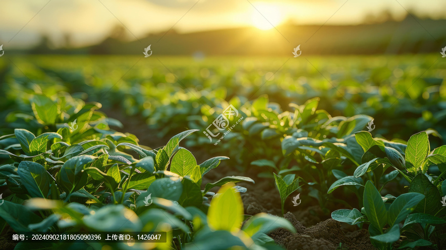 夕陽下的綠田