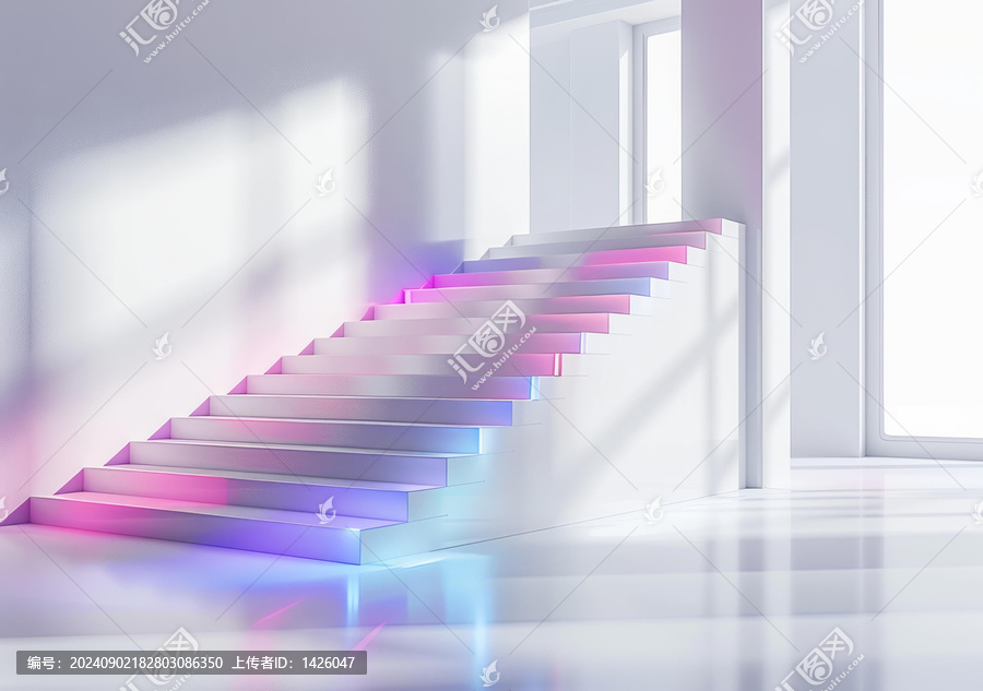 未來感建筑的臺階