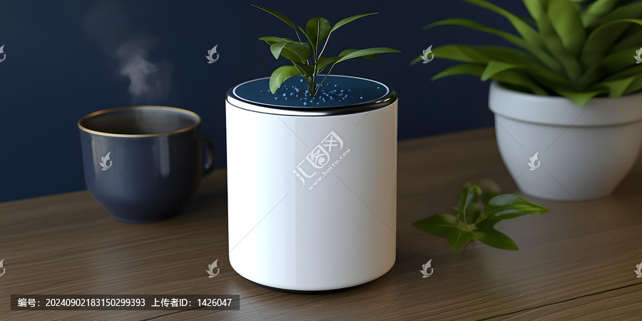 白色圓柱體上放置植物