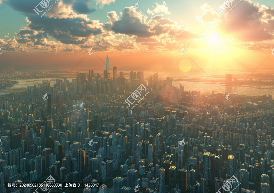 未來都市夕照