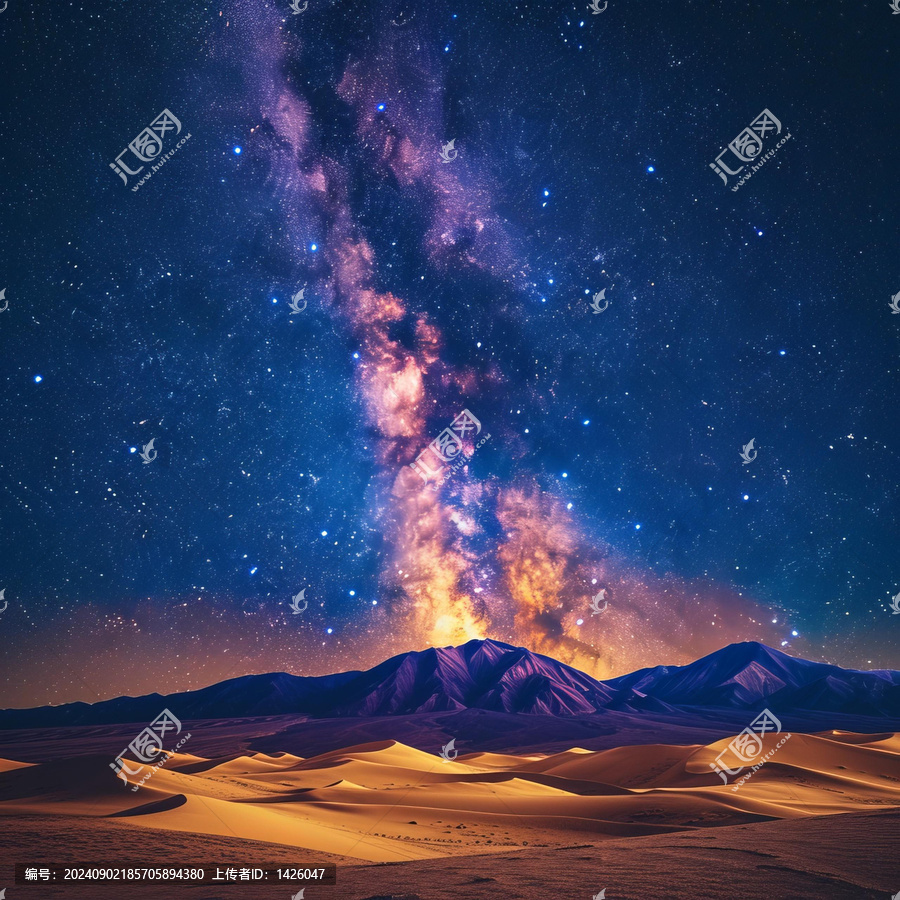 夜空繁星點(diǎn)點(diǎn)銀河燦爛景象壯觀