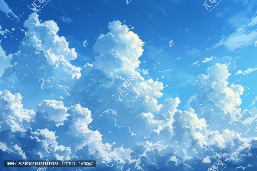 蔚藍(lán)的天空和云朵