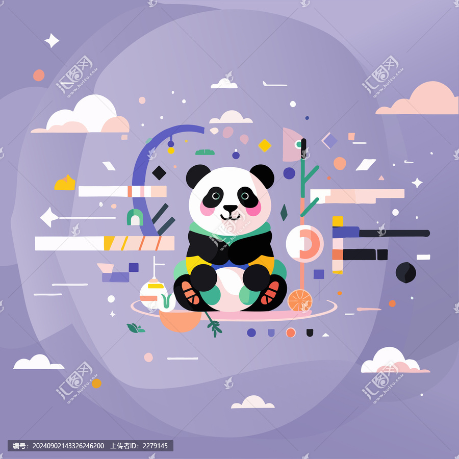 大熊貓卡通插畫(huà)
