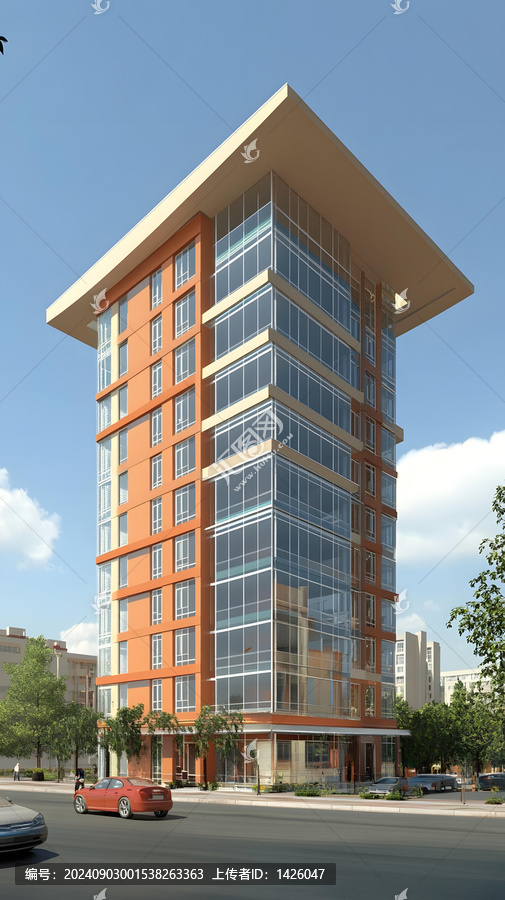 現(xiàn)代橙色玻璃建筑