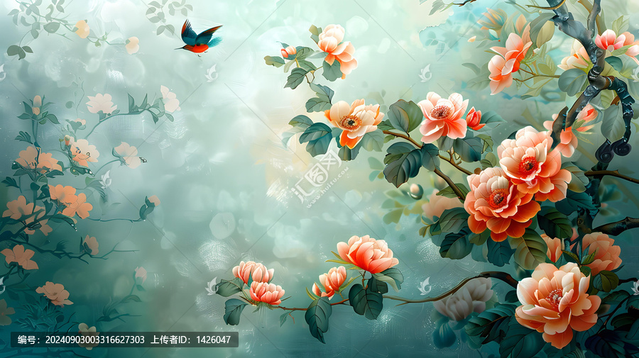 牡丹花的AI圖片