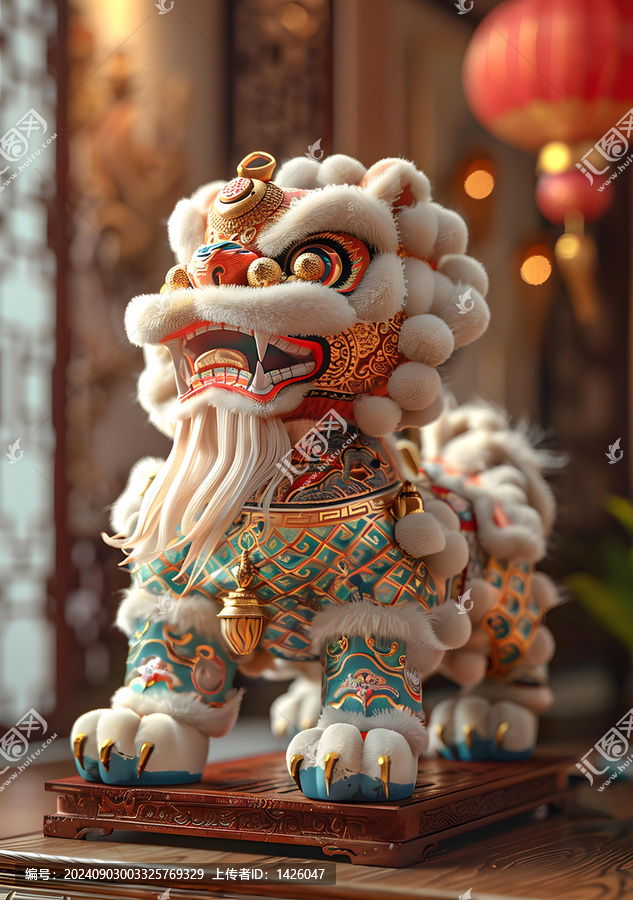 舞獅的AI圖片