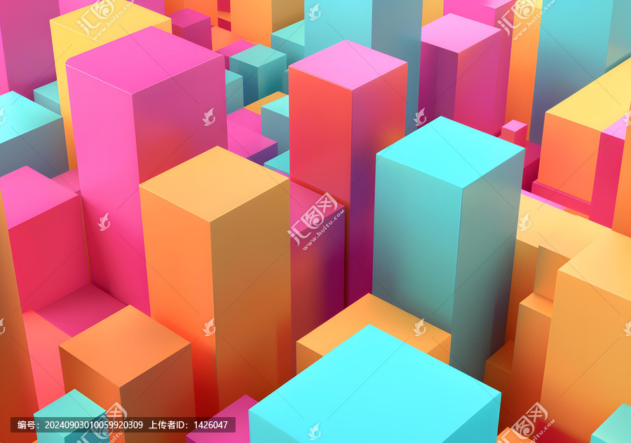 抽象3D彩色方塊背景