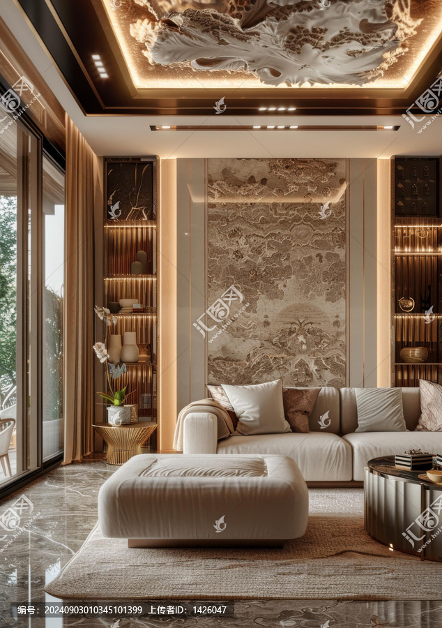 現(xiàn)代豪華客廳室內(nèi)設(shè)計(jì)