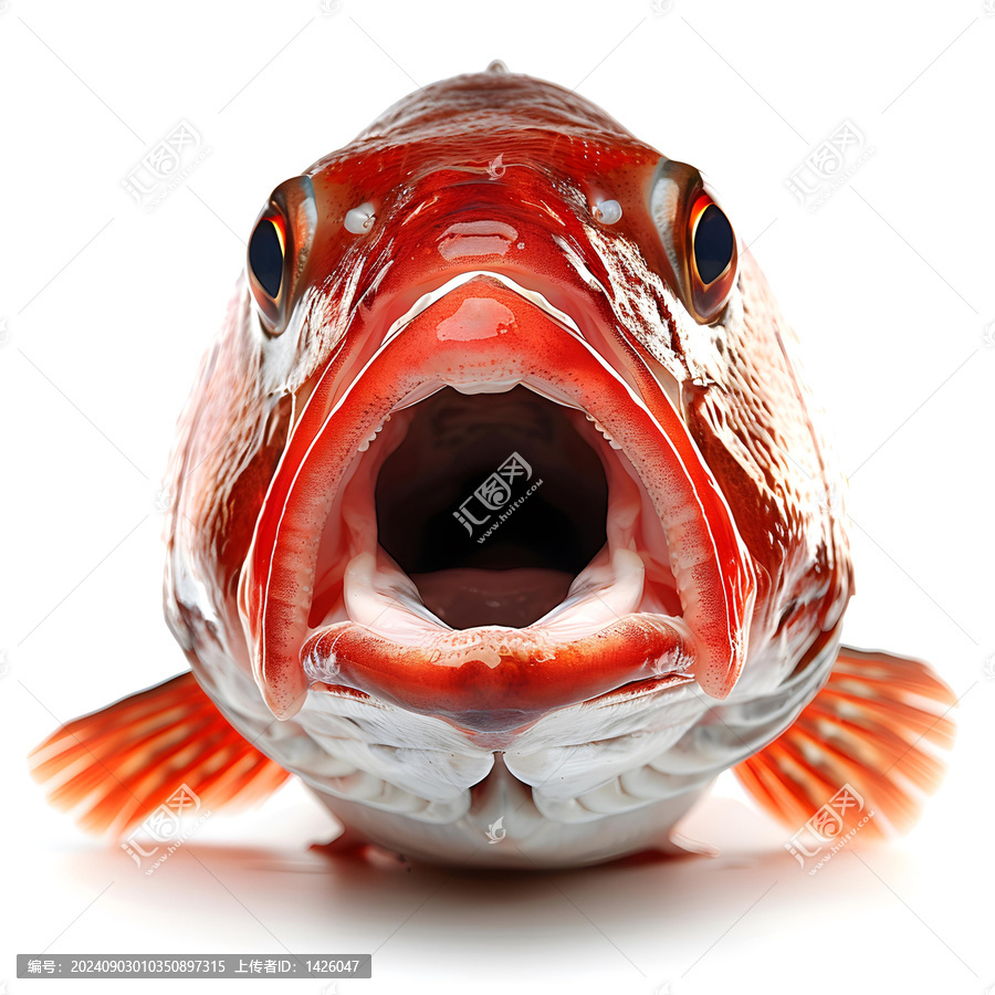 張大嘴巴的紅魚