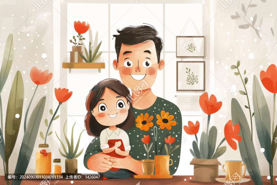 溫馨的父女時光插圖