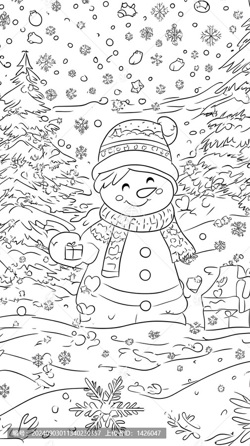 可愛雪人卡通