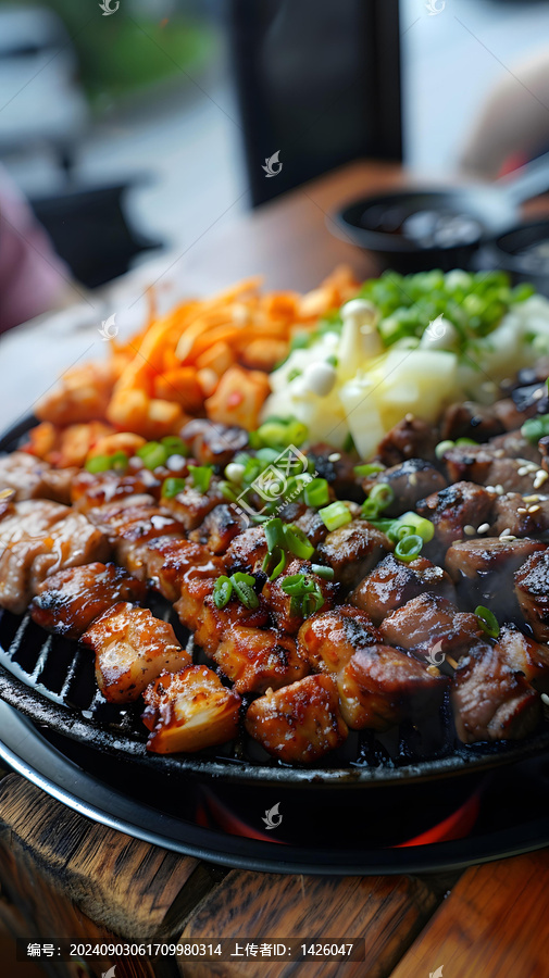 烤肉熱氣騰騰的美味