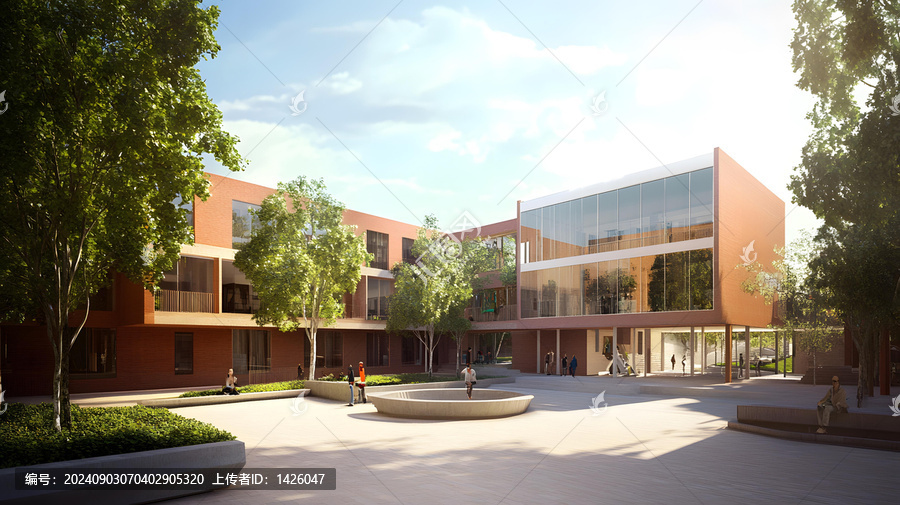 現(xiàn)代磚砌建筑與庭院