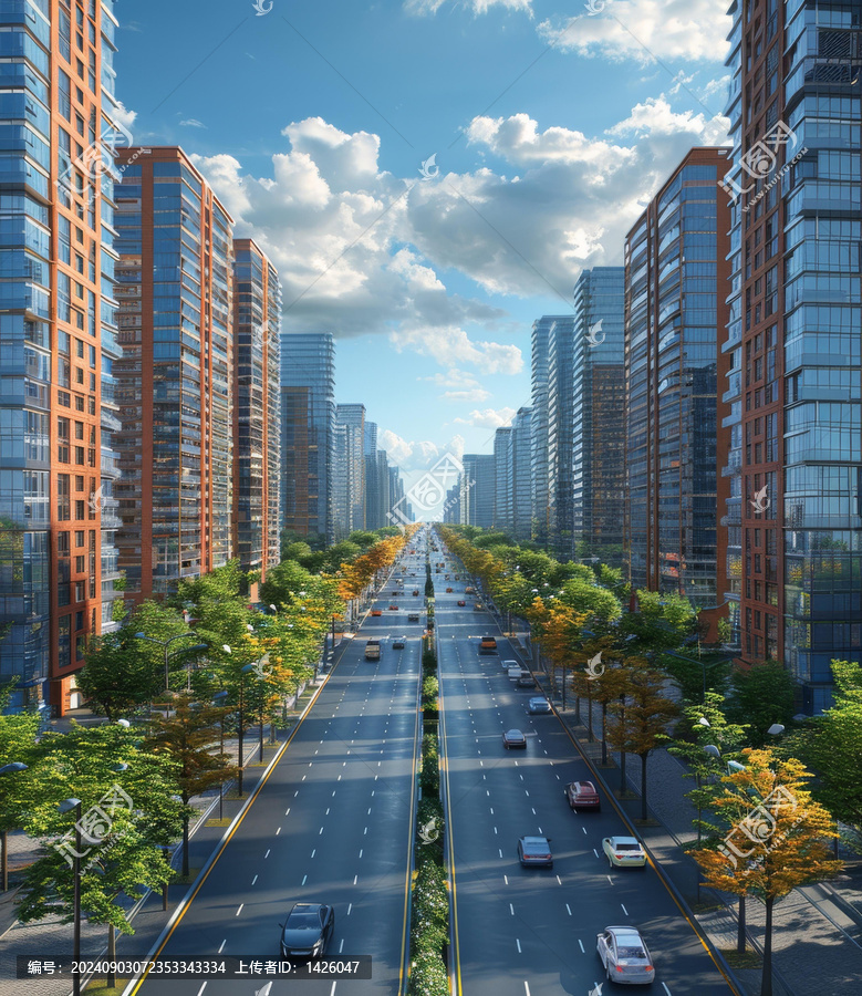 城市街道與現(xiàn)代玻璃磚結(jié)構(gòu)建筑