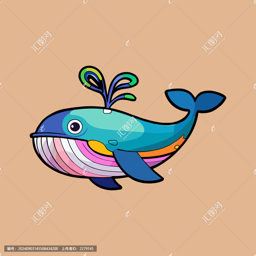 可愛(ài)卡通鯨魚(yú)圖案