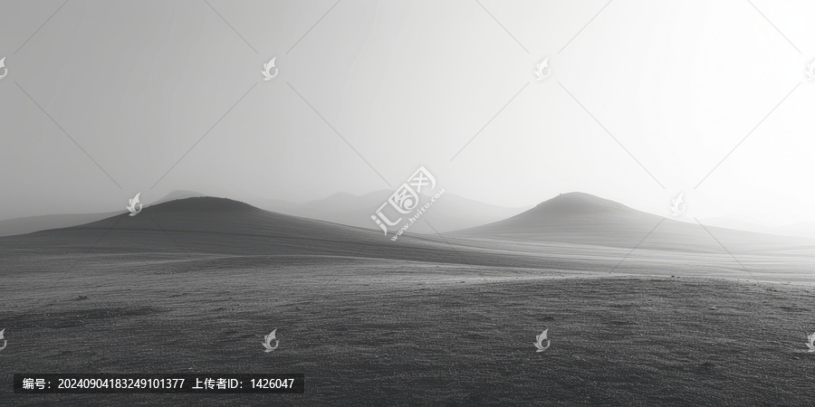 黑白迷霧山地景觀