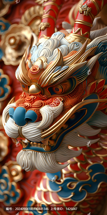 龍的浮雕的AI圖片