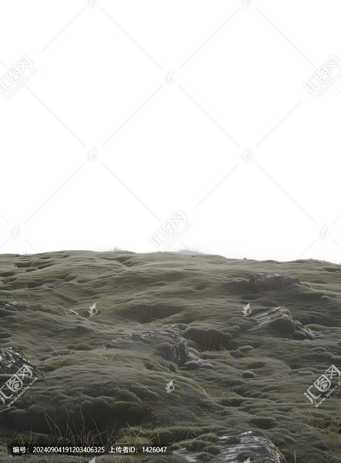 [免摳素材]冰島綠色苔蘚覆蓋的山丘